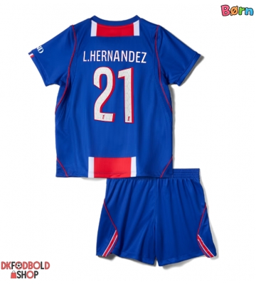 Paris Saint-Germain Lucas Hernandez #21 Hjemmebanesæt Børn 2026-27 Kort ærmer (+ korte bukser)